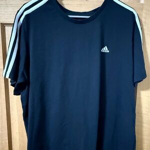 Adidas Unisex Black T-Shirt with White Accents